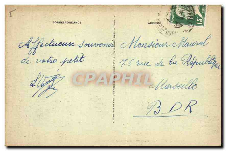 La Sainte-Baume — Sainte-Marie-Madeleine au Calvaire — Éditeur : Imp. des Postes, n° 59 — Verso