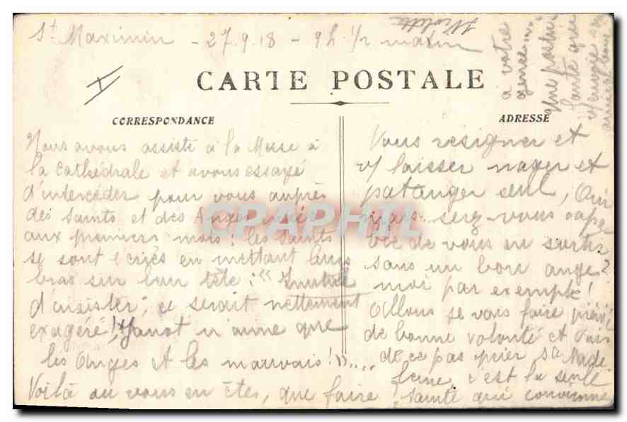 CPA Foret de la Sainte Baume Sous bois  — Verso