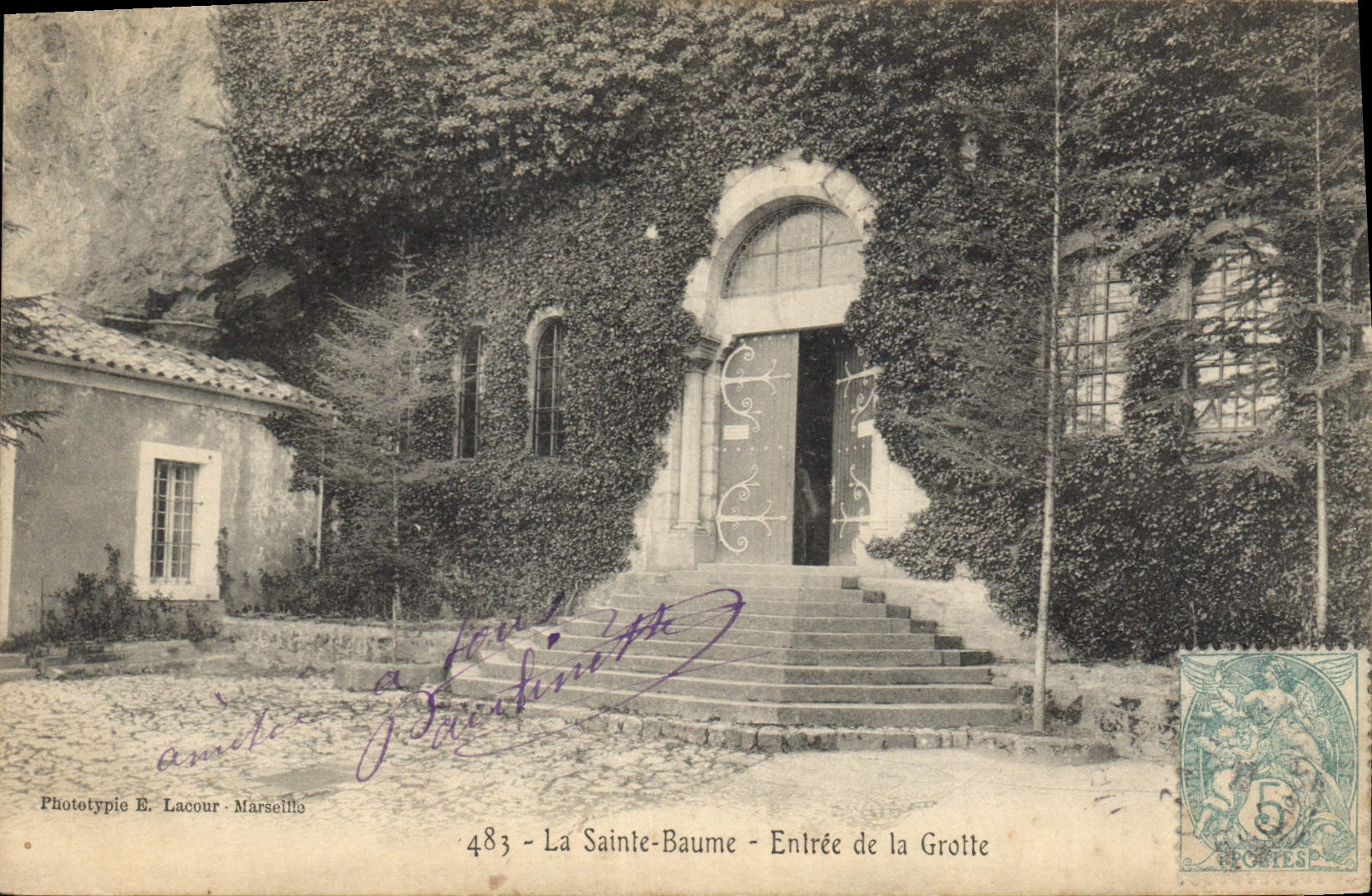 CPA La Sainte Baume Entree de la Grotte 