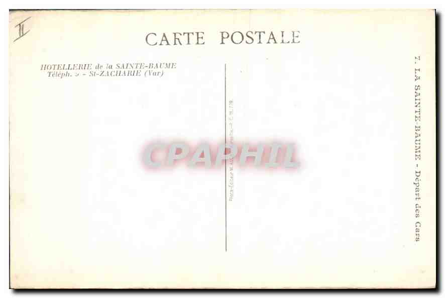 CPA La Sainte Baume Depart des Cars  — Verso