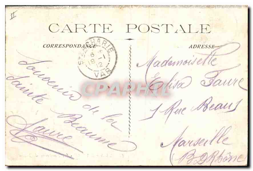 CPA La Ste Baume La Fontaine de Nans  — Verso