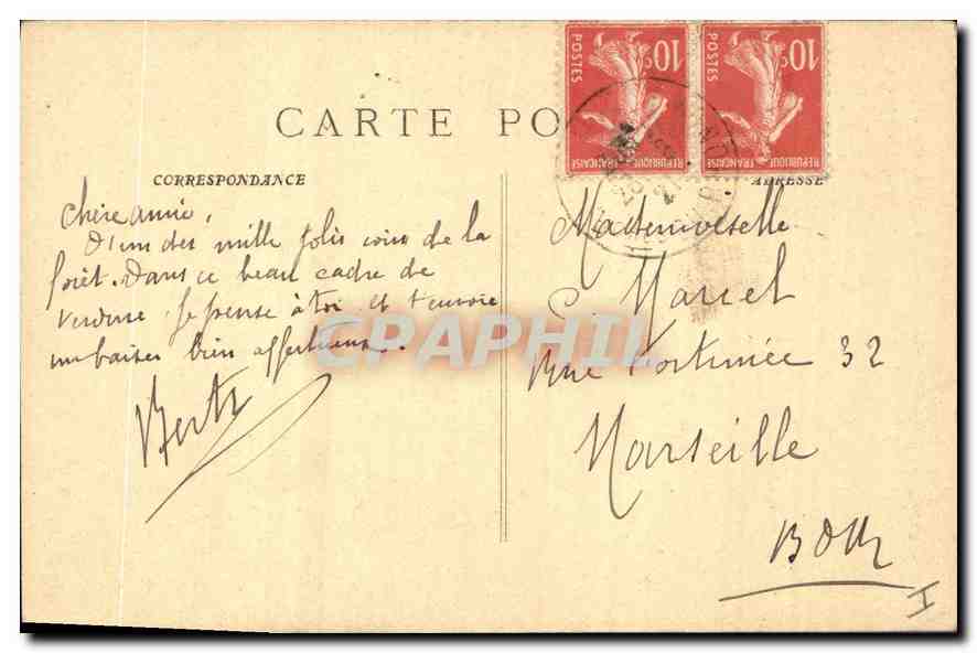 CPA Foret de la Ste Baume Chemin du Grand Prat  — Verso