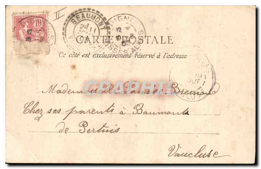 CPA Sainte Baume la Foret  — Verso