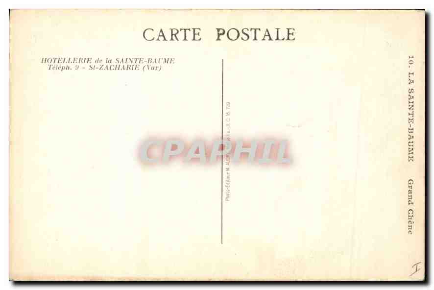 CPA La Sainte Baume Grand Chene  — Verso