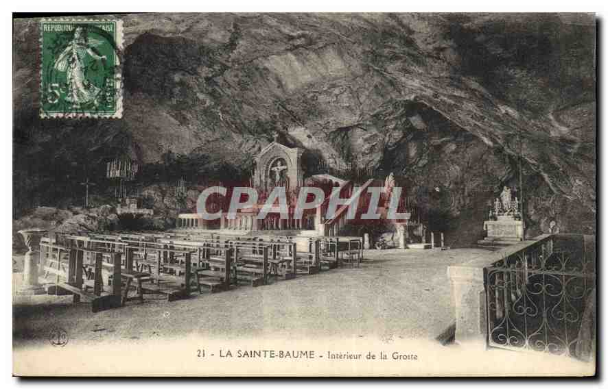 CPA La Sainte Baume Interieur de la Grotte 