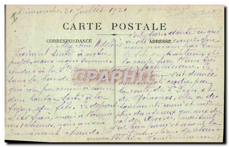 CPA La Sainte Baume L'Entree de la Grotte  — Verso