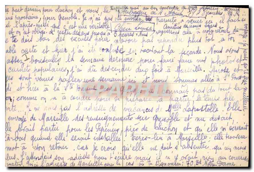CPA La Sainte Baume L'Oratoire  — Verso