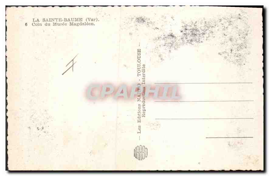 CPA La Sainte Baume Var Coin du Musee Magdaleen  — Verso