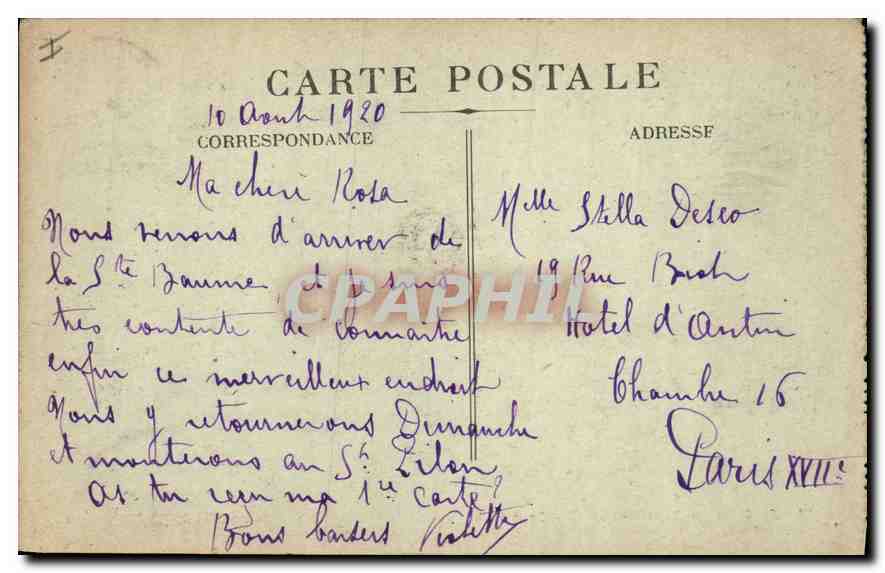CPA Foret de la La Sainte Baume Sous bois  — Verso