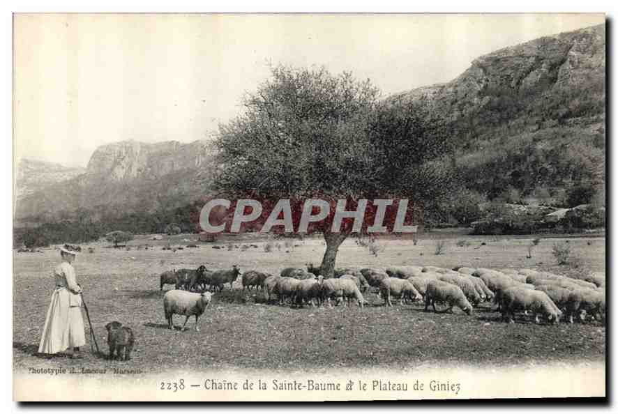 Chaine de la Sainte-Baume & le Plateau de Giniez — Phototypie A. Loccut, n° 2238