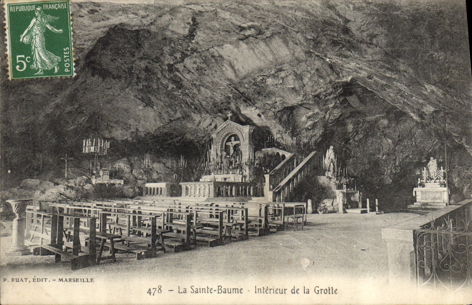 La Sainte-Baume — Intérieur de la Grotte — P. Ruat, Édit. - Marseille, n° 478