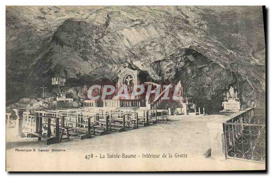 CPA La Sainte Baume Interieur de la Grotte 