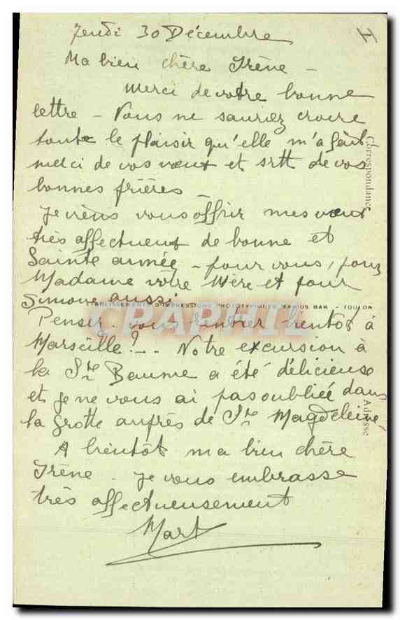 CPA La Sainte Baume Interieur de la Grotte  — Verso