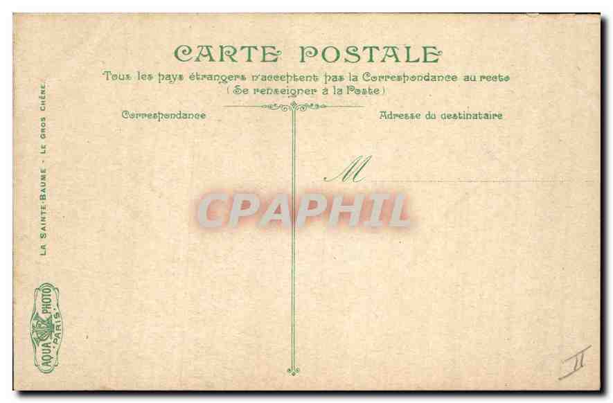 CPA La Sainte Baume Le Gros Chene  — Verso
