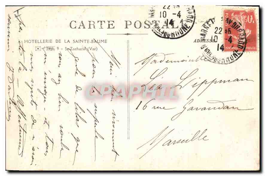 CPA La Sainte Baume Vue Generale Hotellerie de la Sainte Baume St Zacharie Var  — Verso