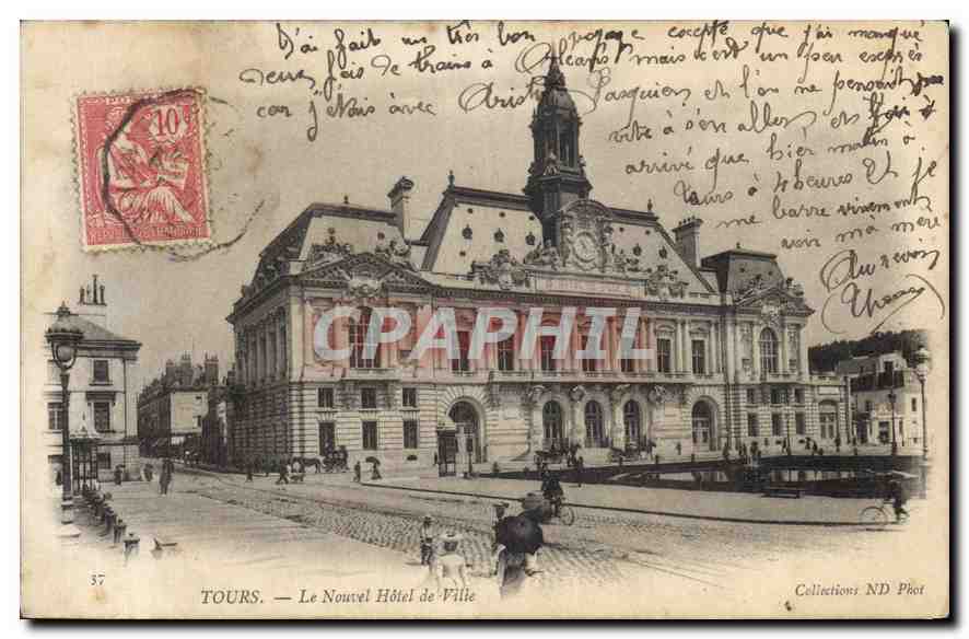 CPA Tours Le Nouvel Hotel de Ville 