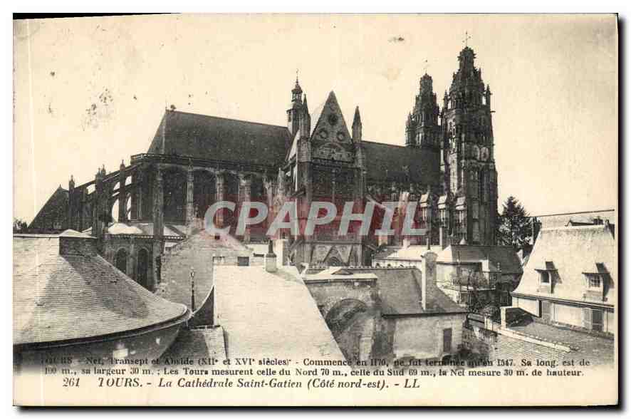 CPA Tours La Cathedrale Saint Gatien Cote Nord Est 