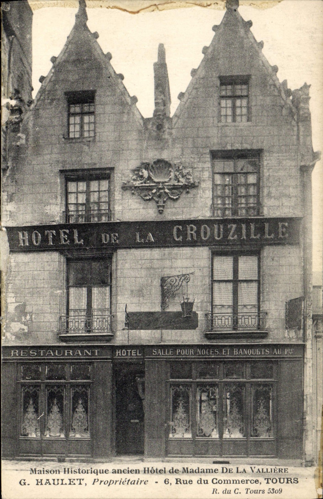CPA Tours Maison Historique ancien Hotel de Madame de la Valliere Rue du Commerce 