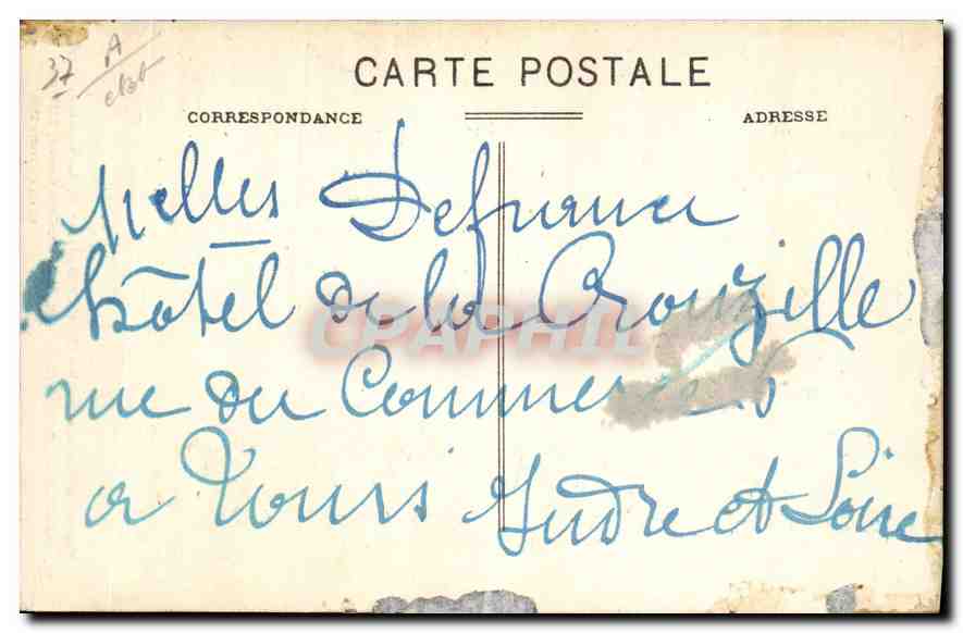 CPA Tours Maison Historique ancien Hotel de Madame de la Valliere Rue du Commerce  — Rückseite