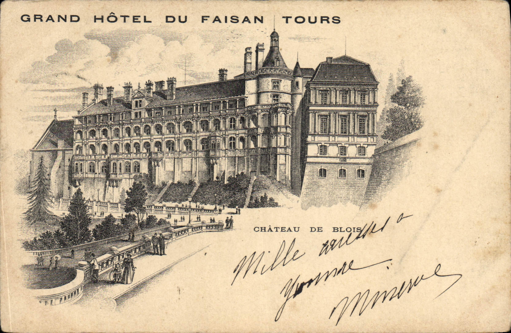 Grand Hôtel du Faisan Tours — Château de Blois — éditeur imprimeur Ansaldo-Tour