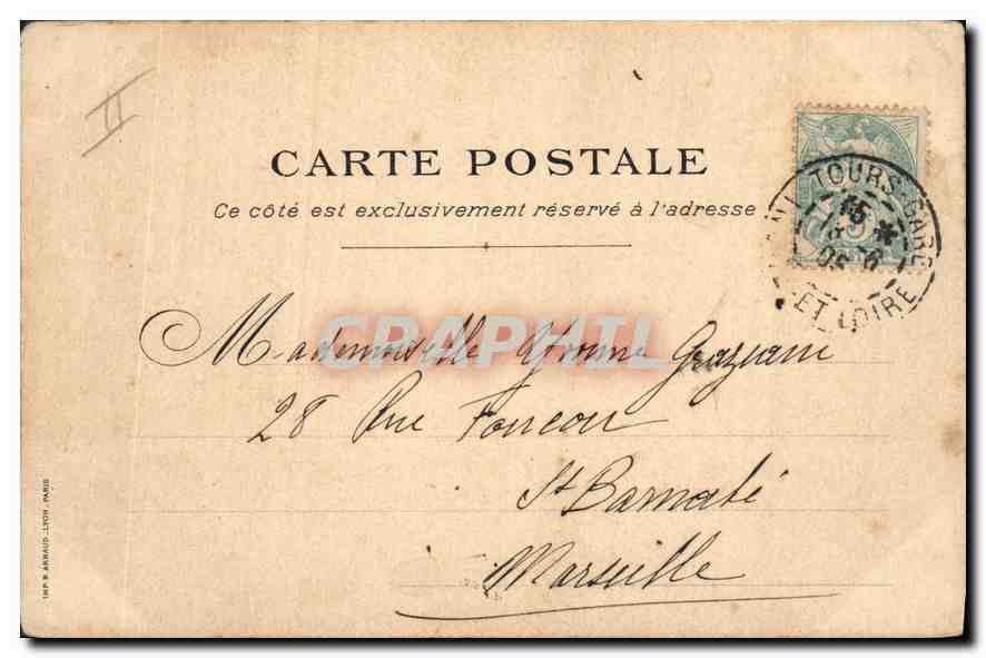 Grand Hôtel du Faisan Tours — Château de Blois — éditeur imprimeur Ansaldo-Tour — Verso