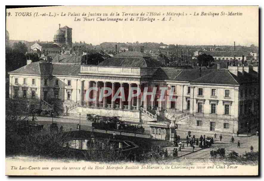 CPA Tours Le Palais de Justice vu de la Terrasse de l'Hotel Metropol 