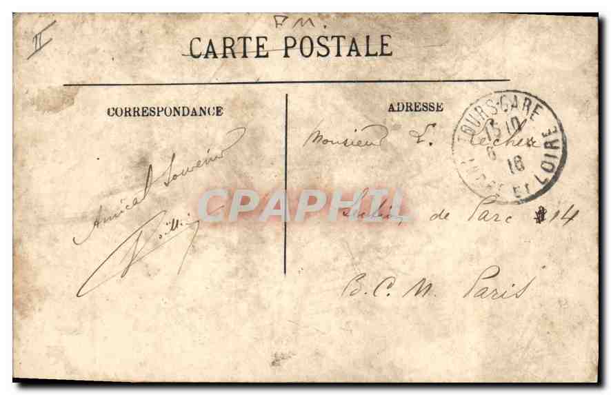 CPA Tours La Rue des Halles et la Tour de l'Horloge  — Rückseite