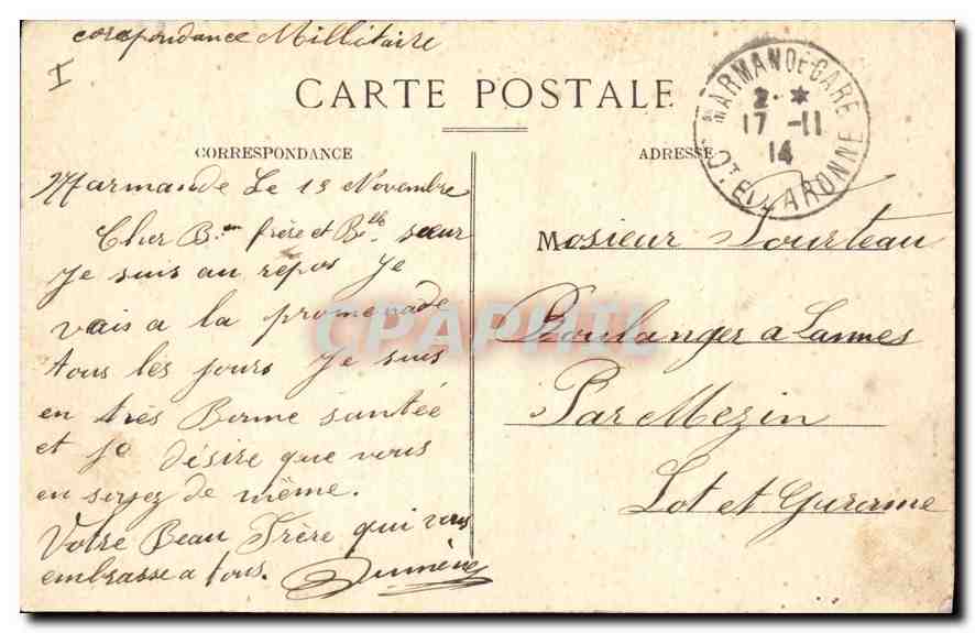 CPA Marmande L et G L'Eglise Notre Dame  — Rückseite