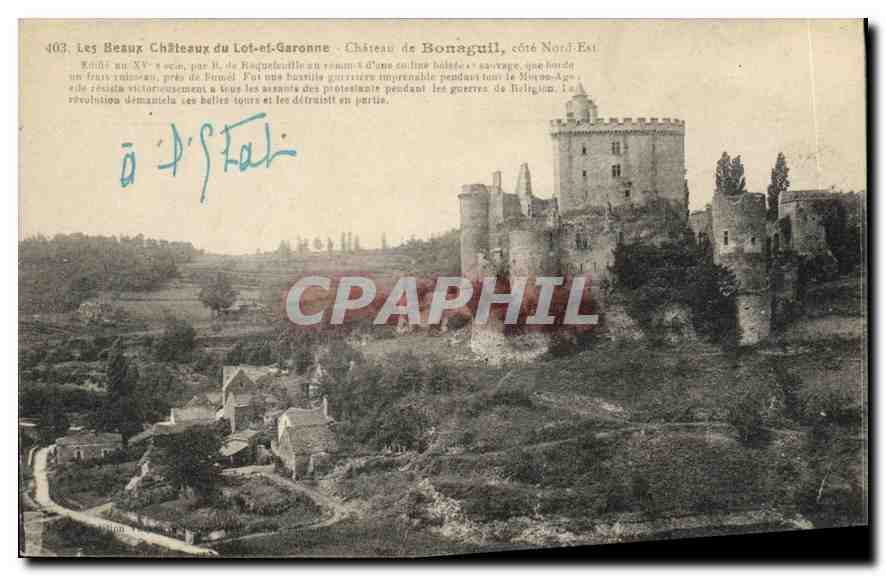 Château de Bonaguil — côté Nord-Est — Les Beaux Châteaux du Lot-et-Garonne, n°403