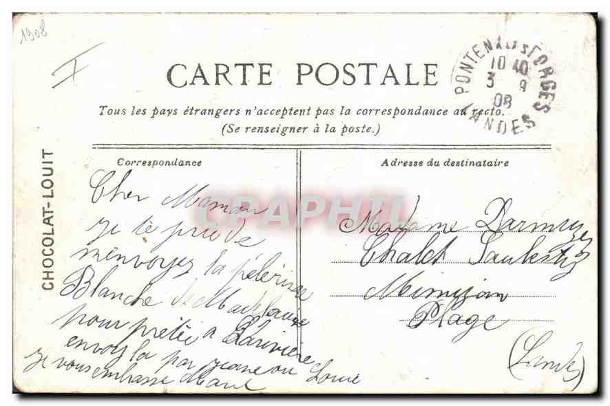CPA Versailles L'Hotel de Ville  — Verso