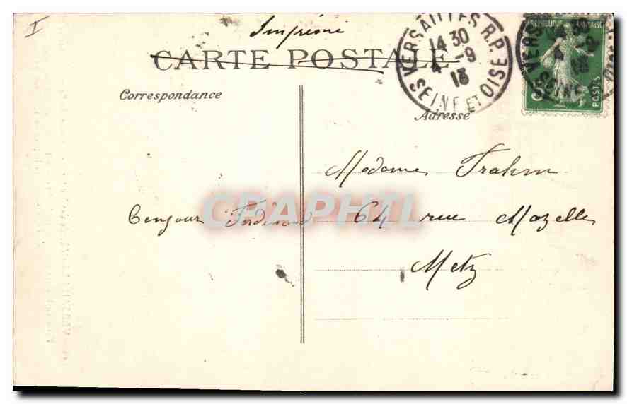 CPA Versailles Musee des Voltures Volture du Sacre de Charles  — Verso