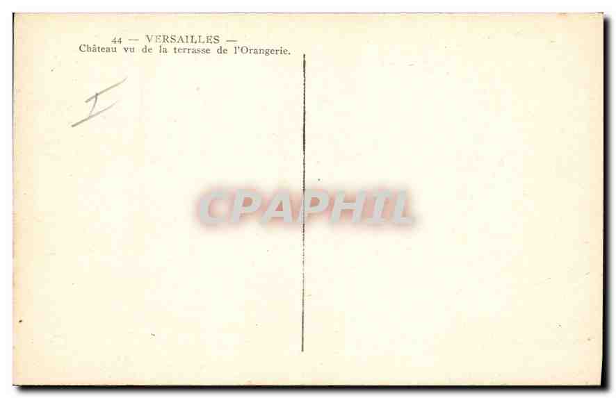 CPA Versailles Chateau vu de la terrasse de l'Orangerie  — Rückseite