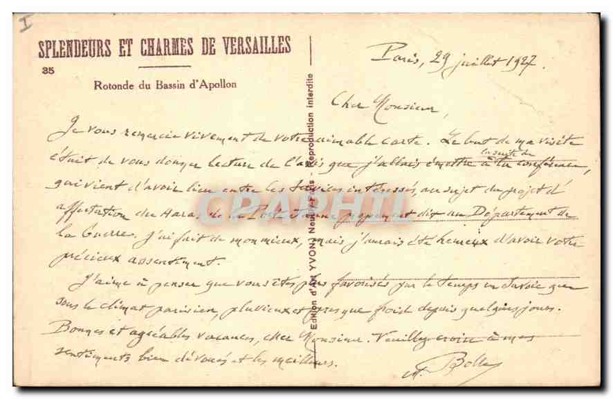 CPA Splendeurs et Charmes de Versailles Rotonde du Bassin d'Apollon  — Verso