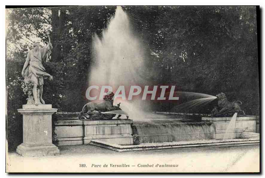 CPA Parc de Versailles Combat d'animaux 
