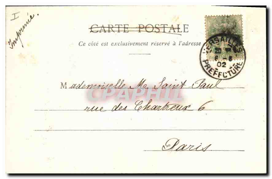 CPA Versailles Le Grand Trianon  — Verso
