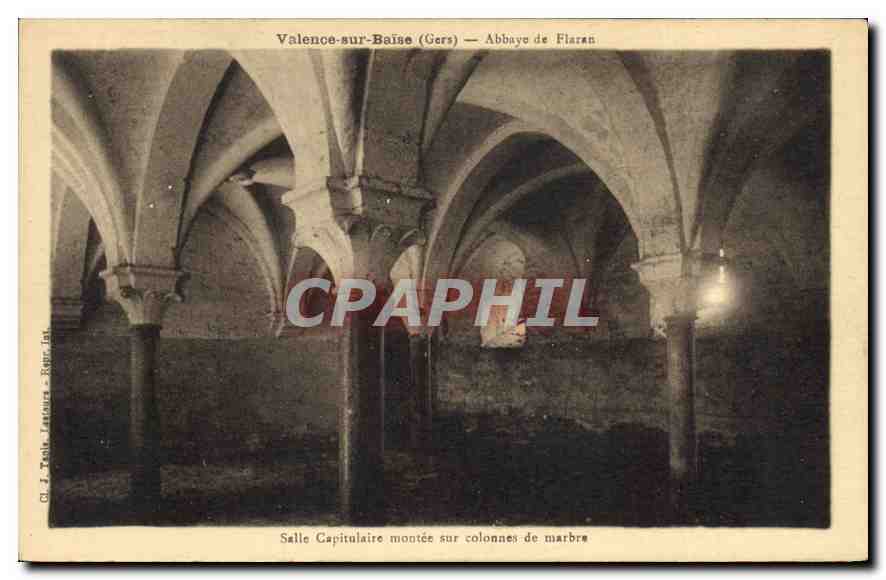 CPA Valence sur Baine Gers Abbaye de Flaren Salle Capitulaire montee sur colonnes de marbre 
