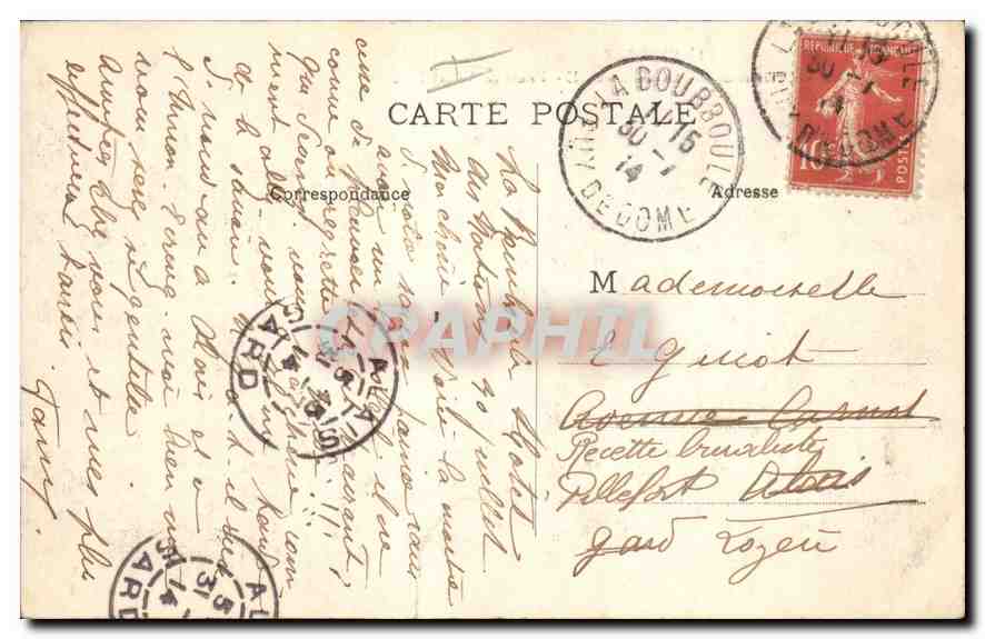 L'Auvergne - Environs de La Bourboule - Route de Vendeix — Éditeur non identifié, n° de série 103 — Rückseite