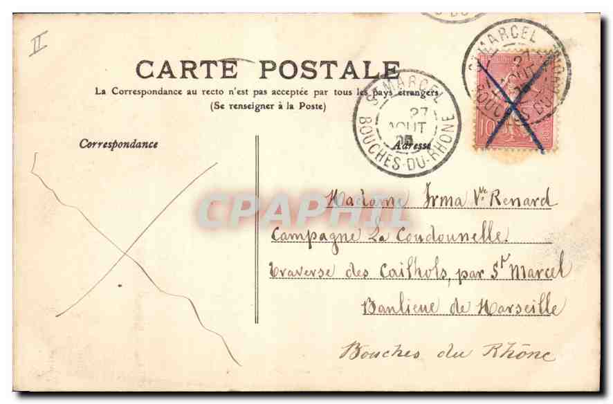 La Roche Vendeix — Bergblick — M.T. L. n°291 — Rückseite