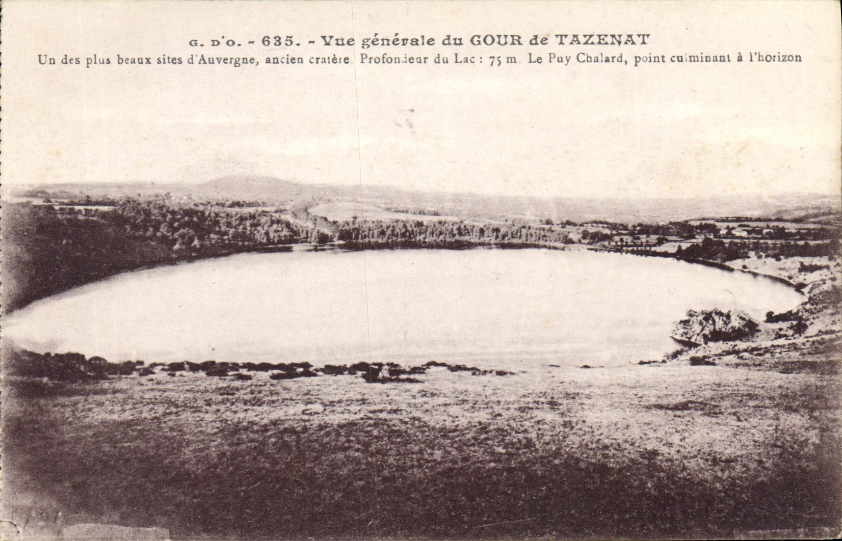 Gour de Tazenat — Allgemeiner Blick auf den See, alter Krater — G. D'O. n° 635