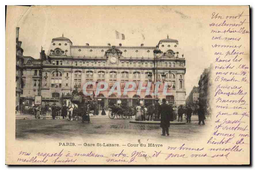 CPA Paris Gare St Lazare Cour du Havre 