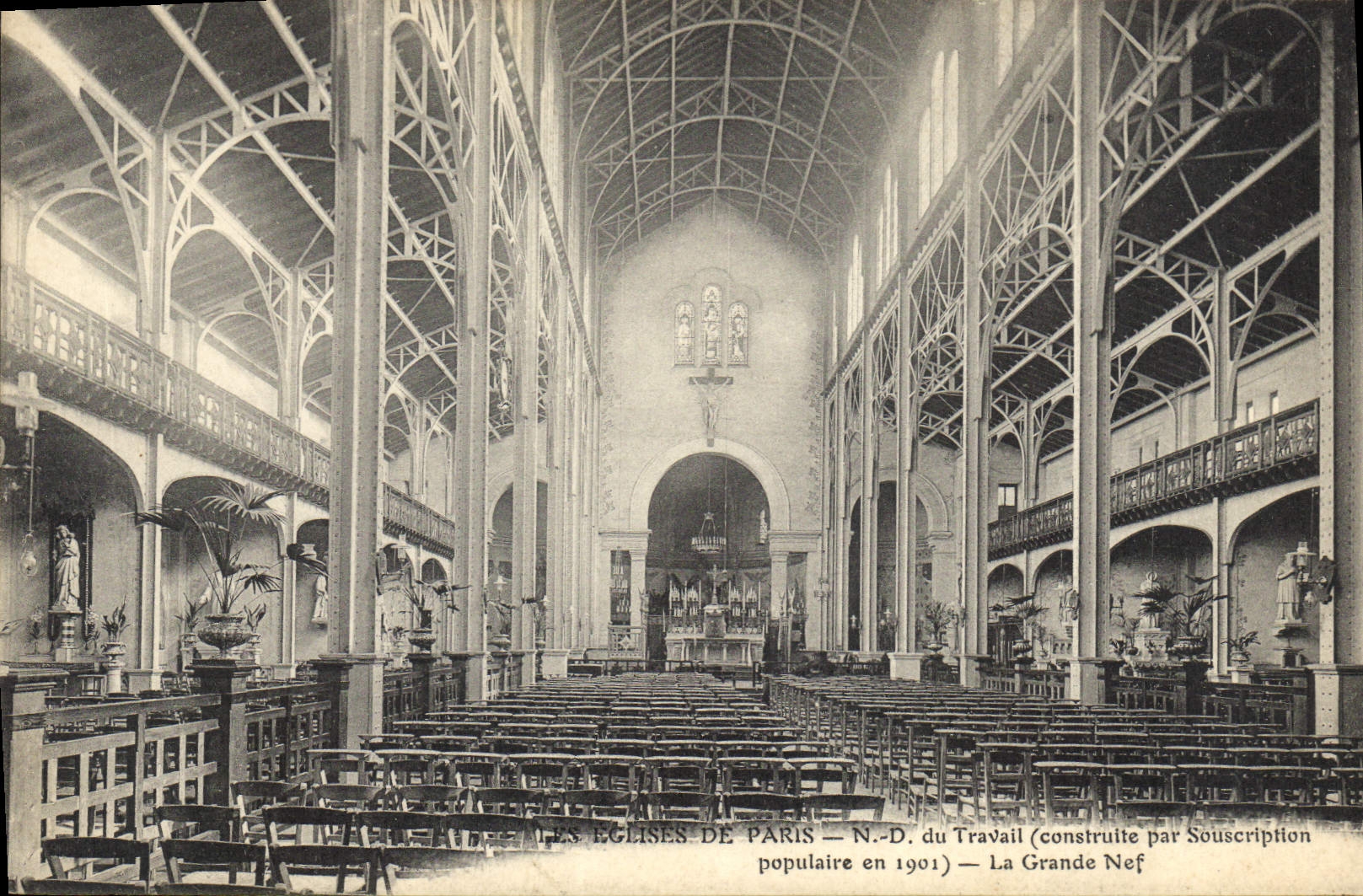 N.-D. du Travail — La Grande Nef — construite par souscription populaire en 1901