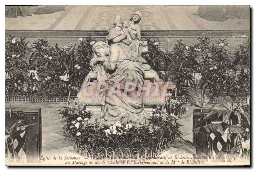 Église de la Sorbonne — Monument commémoratif de Richelieu, exécuté à l'occasion du mariage de M. le Comte de Rochefoucauld et de Mme de Richelieu — MD Pile