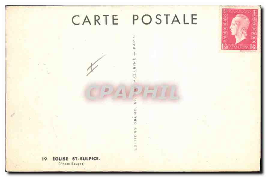 CPA Eglise St Sulpice  — Rückseite