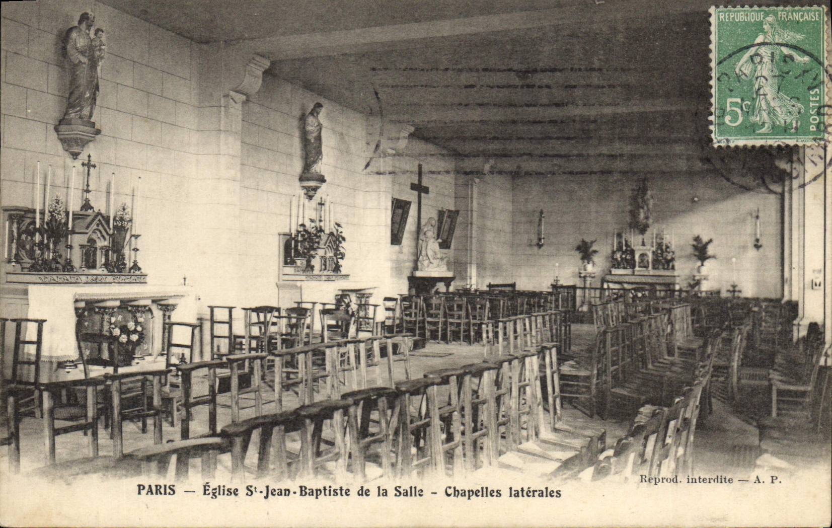 CPA Paris Eglise St Jean Baptiste de la Salle Chapelle laterales 