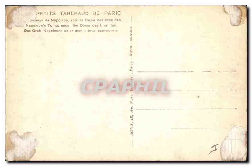 CPA Tombeau de Napoleon  — Rückseite