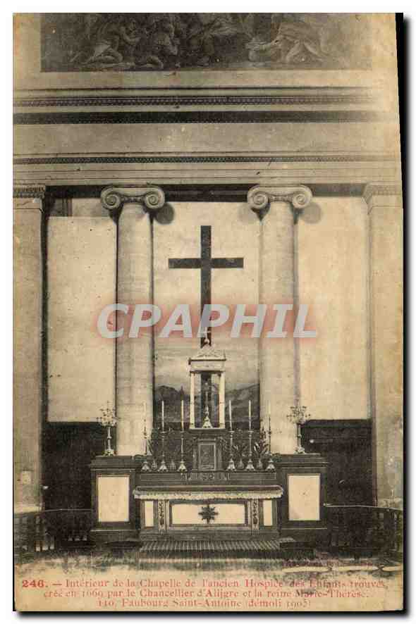 CPA Interieur de la Chapelle de l'ancien Hospice des enfants Trouves Paris