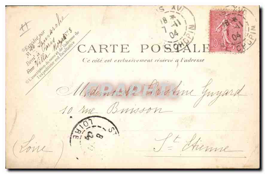CPA Paris L'Eglise de Charonne  — Rückseite