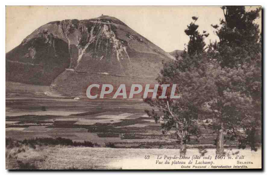 Le Puy-de-Dôme (côté sud) — Vue du plateau de Lachamp — Cliché Piazzanet, n°43