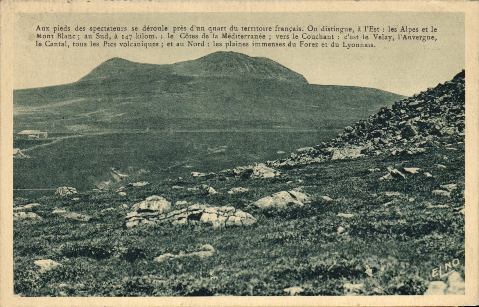 Le Mont Mézenc — Vue prise de la Route de Gerbier — Édition d'Art Léon Margerit, n°622