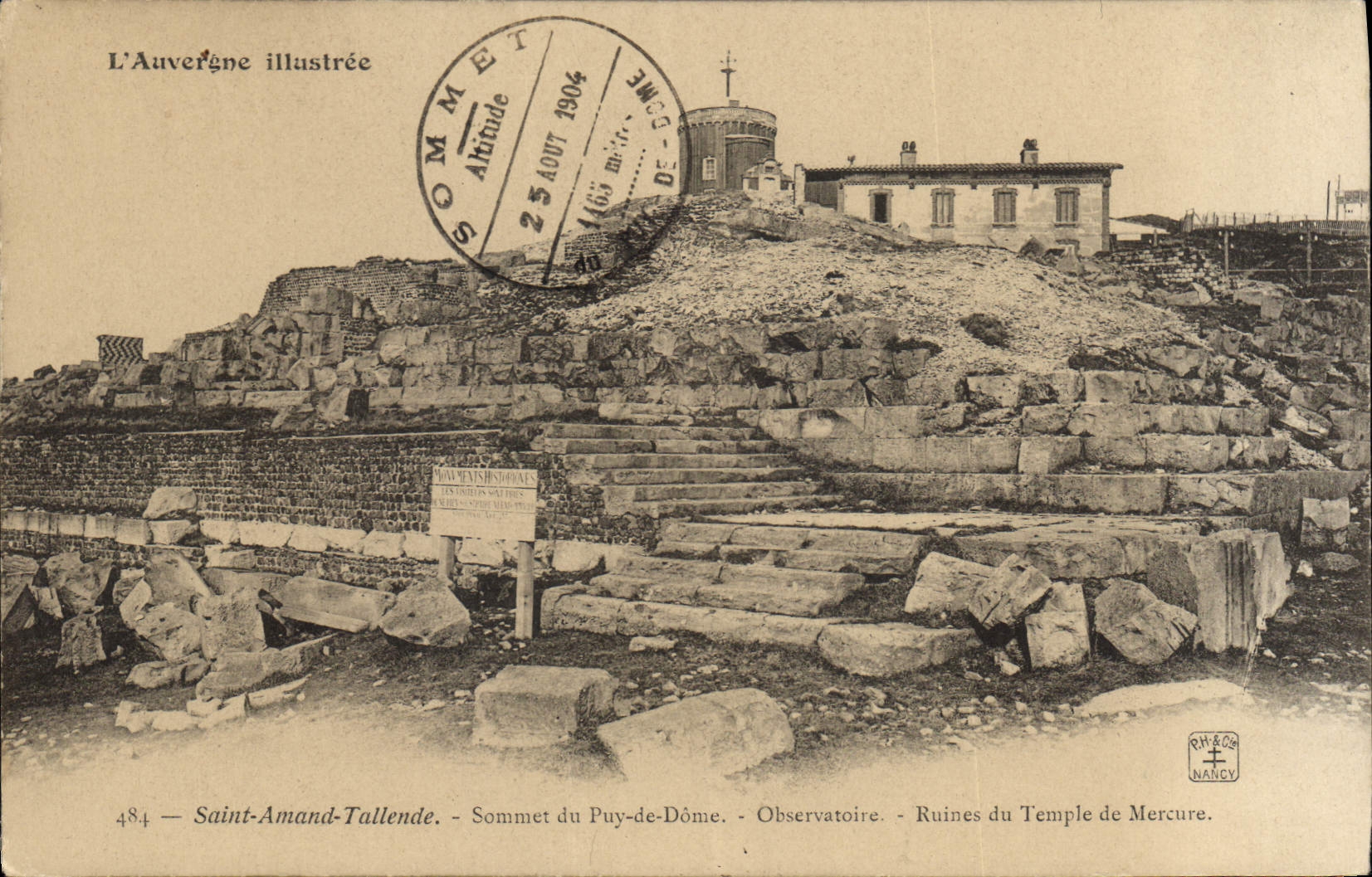 Saint-Amand-Tallende — Sommet du Puy-de-Dôme — Ruines du Temple de Mercure — L'Auvergne illustrée, n°484